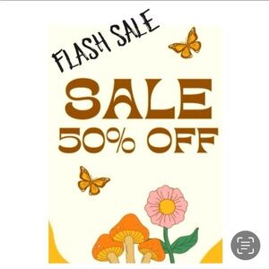 Flash Sale 50% off on everything!!!